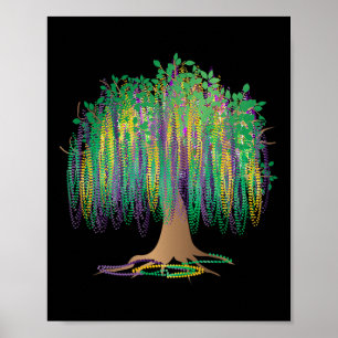 Mardi Gras Carnival Mexican Graphic Bead-tree Bour Poster