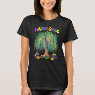 Mardi Gras Carnival Mexican Graphic Bead Tree Bour T-Shirt
