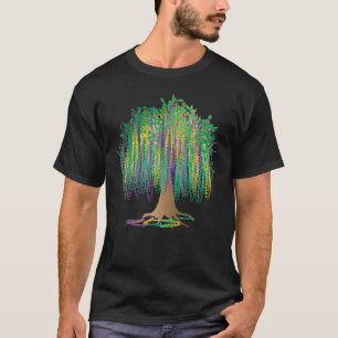 Mardi Gras Carnival Mexican Graphic Bead Tree Bour T-Shirt