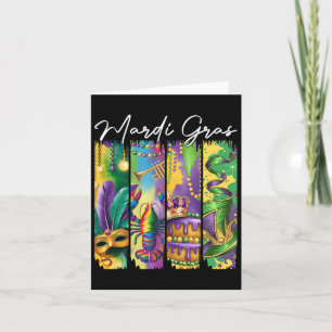 Mardi Gras Carnival Parade Street Men Women Kids  Card