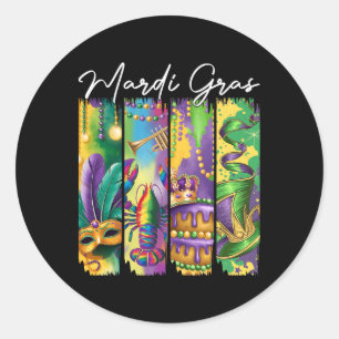 Mardi Gras Carnival Parade Street Men Women Kids Classic Round Sticker