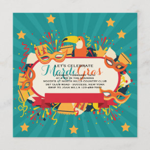 Mardi Gras Carnival Party Invitation