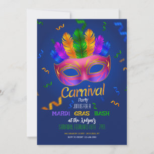 Mardi Gras Carnival Party Invitation