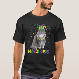 Mardi Gras Carnivals Cute Siberian Cat Funny Anima T-Shirt