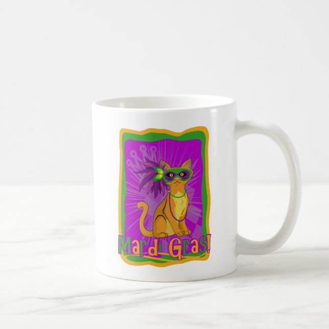 Mardi Gras Cat Coffee Mug (Right)