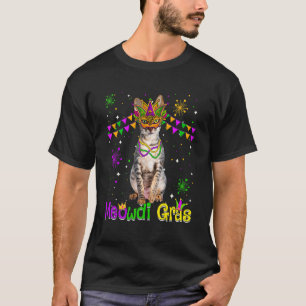 Mardi Gras Cat Cute Cornish Rex Cat Carnival Mask T-Shirt