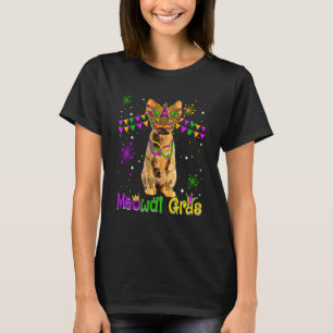 Mardi Gras Cat Cute Devon Rex Cat Carnival Mask T-Shirt
