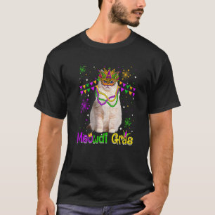 Mardi Gras Cat Cute Ragdoll Cat Carnival Mask T-Shirt