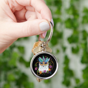 Mardi Gras Cat, Funny Mardi Gras Key Ring