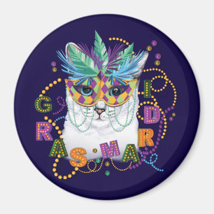 Mardi Gras Cat, Funny Mardi Gras Magnet