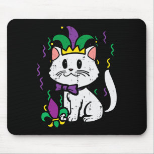 Mardi Gras Cat Jester Outfit Women Girls Kids Todd Mouse Pad
