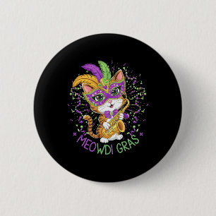 Mardi Gras Cat Lovers 6 Cm Round Badge