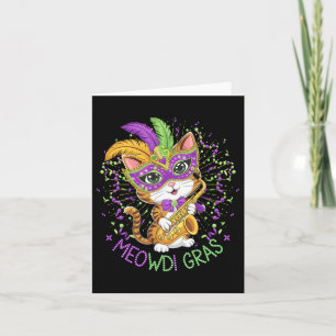 Mardi Gras Cat Lovers Card