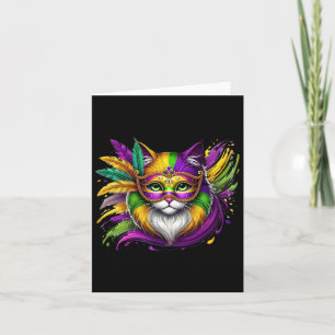 Mardi Gras Cat Mask Costume Outfit Women Girls Kid Card