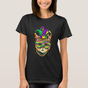 Mardi Gras Cat Mask Funny Carnival Parade Party Ca T-Shirt