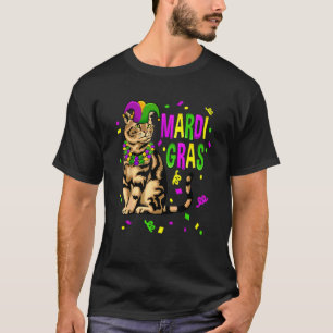 Mardi Gras Cat Nola New Orleans Louisiana Cat T-Shirt