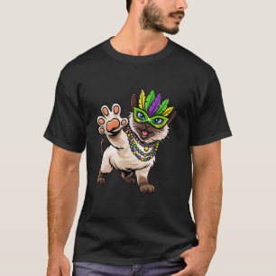 Mardi Gras Cat On Mask New Orlean Louisiana Party T-Shirt