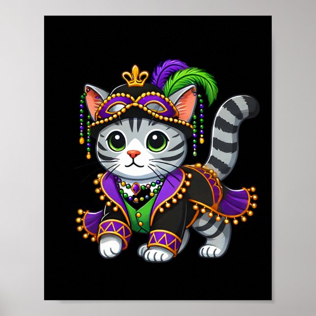 Mardi Gras Cat  Poster (Front)