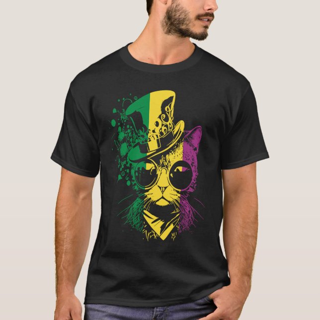 Mardi Gras Cat T-Shirt (Front)