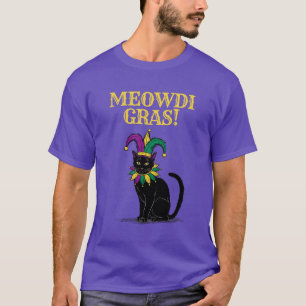 Mardi Gras Cat T-shirt, Funny Meowdi Gras Tee
