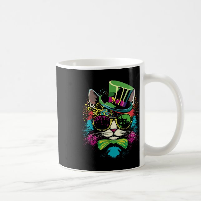 Mardi Gras Cat With Hat Gles  Coffee Mug (Right)