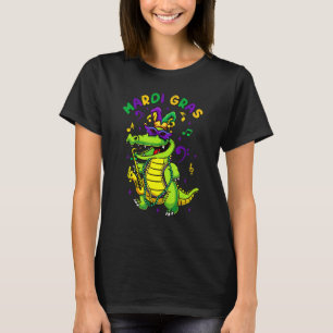 Mardi Gras Celebration Alligator Crocodile Holiday T-Shirt