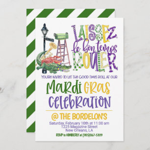 Mardi Gras Celebration Invitation