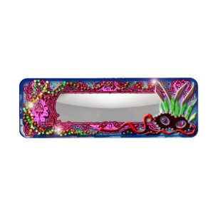mardi gras celebration return address label
