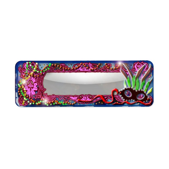 mardi gras celebration return address label (Front)
