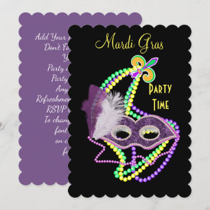 Mardi Gras Celebrations Fancy Mask Party Invitation