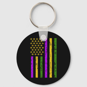 Mardi Gras Celebrations Us Mardi Gras Flag Key Ring