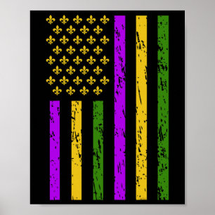 Mardi Gras Celebrations Us Mardi Gras Flag Poster