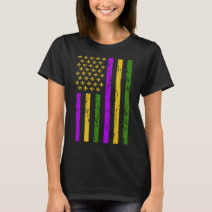 Mardi Gras Celebrations Us Mardi Gras Flag T-Shirt