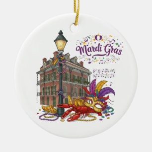 Mardi Gras Ceramic Ornament