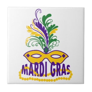 Mardi Gras Ceramic Tile