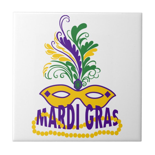 Mardi Gras Ceramic Tile (Front)