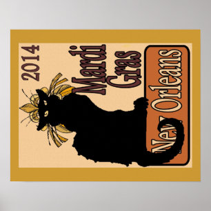 Mardi Gras Chat Noir Poster