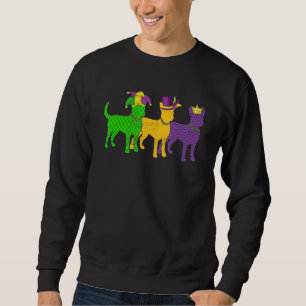 Mardi Gras Chihuahua Beads Festival Jester Hat Sweatshirt