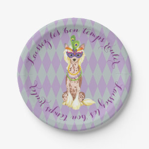 Mardi Gras Chinese Crested Paper Plate