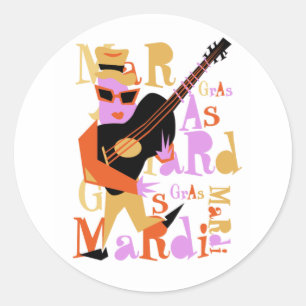 Mardi Gras Classic Round Sticker