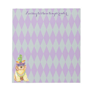 Mardi Gras Cocker Spaniel Notepad