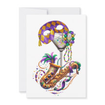 Mardi Gras - Cocktail Party Invitation