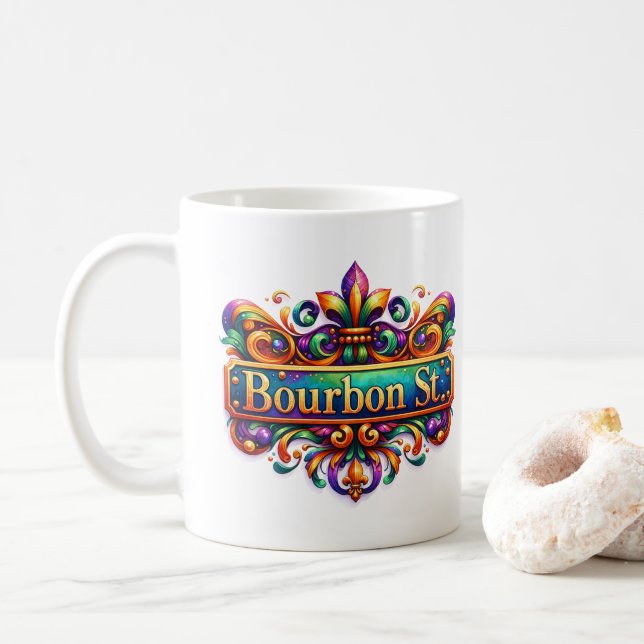Mardi Gras  Coffee Mug (With Donut)