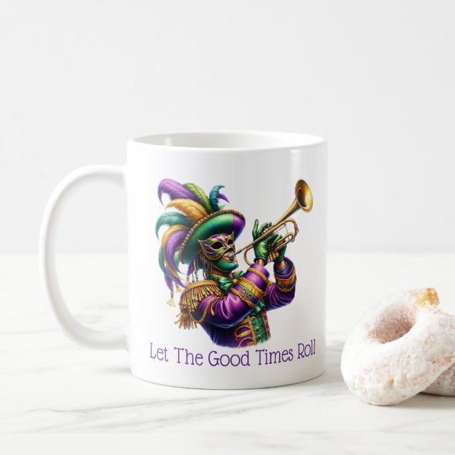 Mardi Gras  Coffee Mug (With Donut)