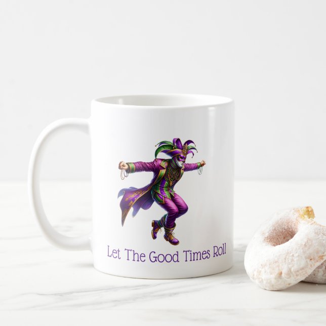 Mardi Gras  Coffee Mug (With Donut)