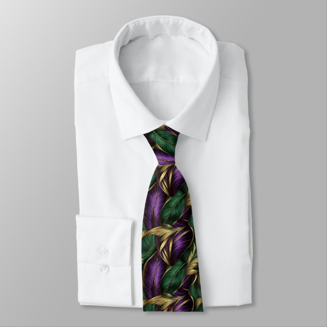 Mardi Gras Color Pattern  Tie (Tied)