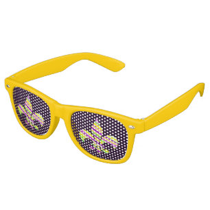 Mardi Gras Coloured Fleur De Lis Novelty Glasses