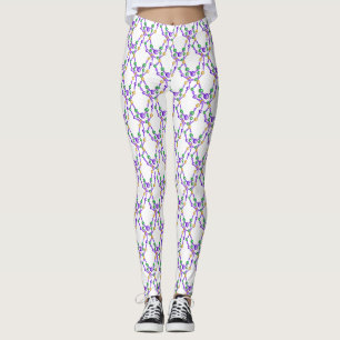 Mardi Gras Colourful Beads Leggings