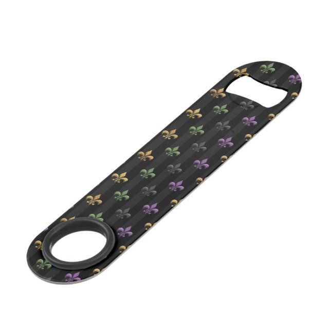 Mardi Gras Colourful Fleur De Lis Dark Vertical (Front Angled)