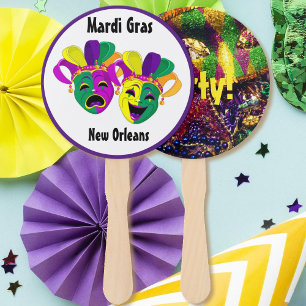 Mardi Gras Colourful Party Favour Hand Fan